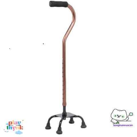 Gậy Lucass B-934 4 Chân Điều Chỉnh Chiều Cao - Hỗ Trợ Đi Lại Cho Người Già, Người Ốm, Phục Hồi Chức Năng
