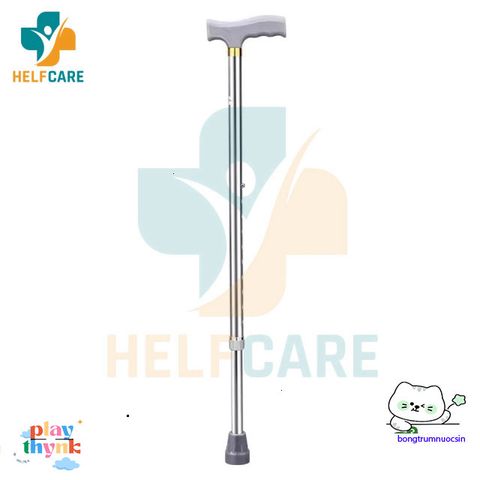 Gậy Chống 1 Chân HelpCare - Điều Chỉnh Chiều Cao, Hỗ Trợ Đi Lại Cho Người Già - Hợp Kim Nhôm Nhẹ, Bền, Chống Trượt
