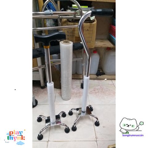 Gậy Chống 3/4 Chân Nhập Khẩu cho Người Già - Gậy Đi Bộ Bền Bỉ, Điều Chỉnh Chiều Cao, Phù Hợp Cho Cụ Ông Cụ Bà