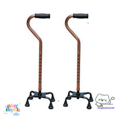 Gậy Chống 3/4 Chân Nhập Khẩu cho Người Già - Gậy Đi Bộ Bền Bỉ, Điều Chỉnh Chiều Cao, Phù Hợp Cho Cụ Ông Cụ Bà