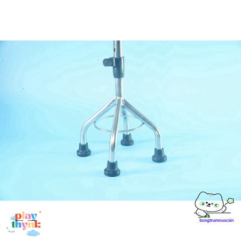 Gậy Chống 4 Chân Bayoka Inox Đế Mềm - Hỗ Trợ Người Già, An Toàn Khi Đi Lại, Kích Thước Vừa Vặn, Thiết Kế Thông Minh