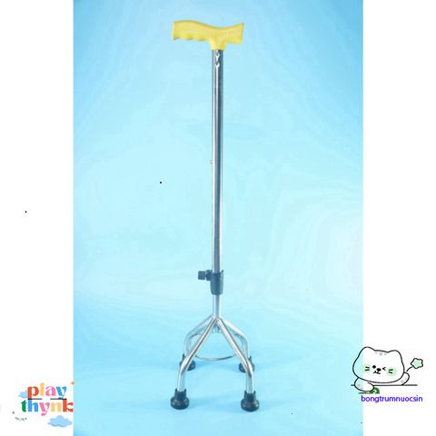 Gậy Chống 4 Chân Bayoka Inox Đế Mềm - Hỗ Trợ Người Già, An Toàn Khi Đi Lại, Kích Thước Vừa Vặn, Thiết Kế Thông Minh
