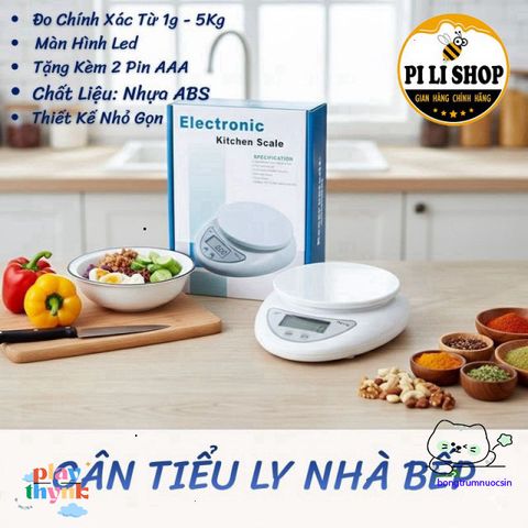 Cân Điện Tử Mini 5Kg B05 - Chính Xác và Đa Năng, Thiết Kế Nhỏ Gọn Cho Bếp, Làm Bánh và Pha Chế