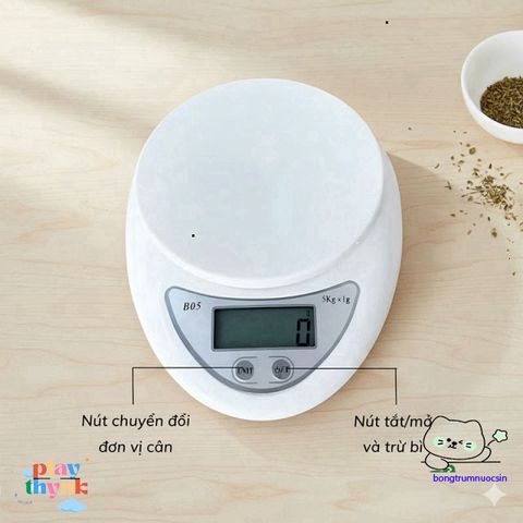 Cân Điện Tử Mini 5Kg B05 - Chính Xác và Đa Năng, Thiết Kế Nhỏ Gọn Cho Bếp, Làm Bánh và Pha Chế