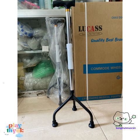 Gậy Đi Bộ Đa Năng 3-4 Chân Lucass - Adjustable Walking Stick with 10 Heights for Seniors and Disabled Users