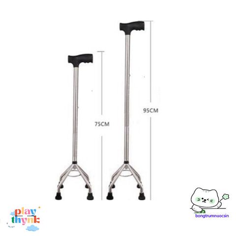 Gậy Chống Inox 3 Chân Lucass - Thiết Bị An Toàn cho Người Cao Tuổi - Điều Chỉnh Chiều Cao, Độ Bền Cao