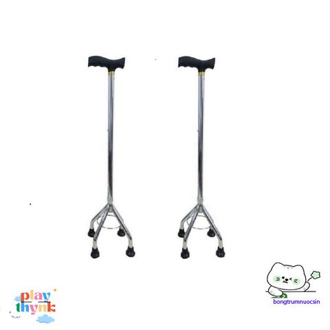 Gậy Chống Inox 3 Chân Lucass - Thiết Bị An Toàn cho Người Cao Tuổi - Điều Chỉnh Chiều Cao, Độ Bền Cao