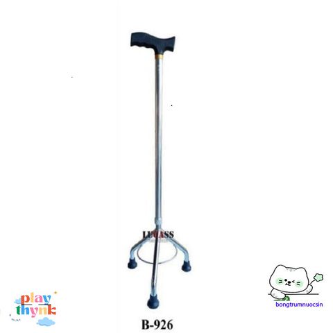 Gậy Chống Inox 3 Chân Lucass - Thiết Bị An Toàn cho Người Cao Tuổi - Điều Chỉnh Chiều Cao, Độ Bền Cao