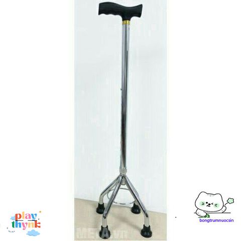 Gậy Chống Inox 3 Chân Lucass - Thiết Bị An Toàn cho Người Cao Tuổi - Điều Chỉnh Chiều Cao, Độ Bền Cao
