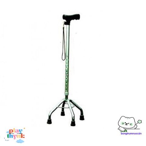 Gậy Chống Inox 3 Chân Lucass - Thiết Bị An Toàn cho Người Cao Tuổi - Điều Chỉnh Chiều Cao, Độ Bền Cao