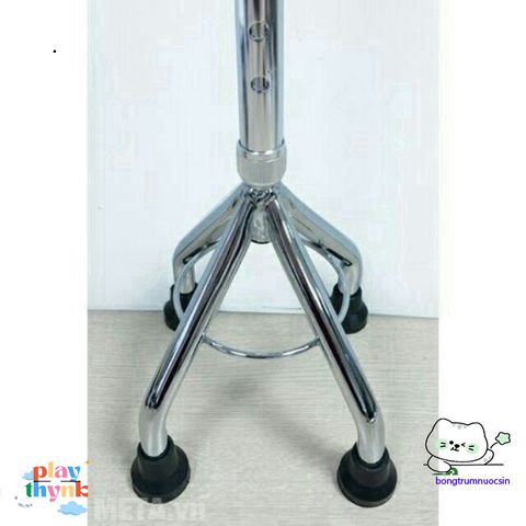 Gậy Chống Inox 3 Chân Lucass - Thiết Bị An Toàn cho Người Cao Tuổi - Điều Chỉnh Chiều Cao, Độ Bền Cao