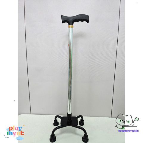 Gậy đi lại Lucass B924 4 chân - Thiết bị hỗ trợ di chuyển cho người lớn tuổi, có thể điều chỉnh chiều cao, an toàn và chắc chắn.