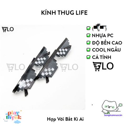 Kính Thug Life 6 Chấm - Kính Mát Meme Huyền Thoại Chống UV, Thời Trang Đỉnh Cao Cho Game Thủ và Tín Đồ Phong Cách!