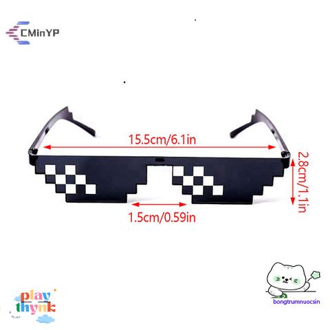 Kính Mát Pixel Retro Unisex - Kính Râm Thời Trang Họa Tiết Khảm Dành Cho Game Thủ, Bảo Vệ Mắt Chống Tia UV