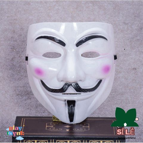 Mặt Nạ Hacker Anonymous Trắng - Phụ Kiện Hóa Trang Halloween Độc Đáo, Thế Giới Cyberpunk