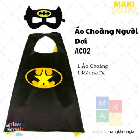 Áo Choàng Siêu Nhân Cho Bé - Hóa Trang Halloween Người Nhện, Người Sắt, Thần Sấm, Khẩu Trang Mềm Mại, Thoải Mái, Chất Liệu Satin