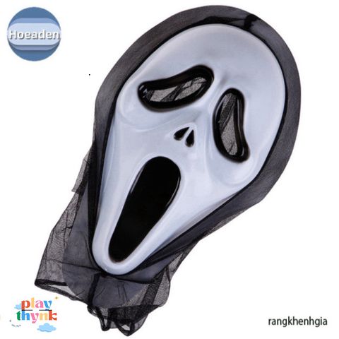 Mặt Nạ Halloween Ma Quái Ghost Face Hoeaden - Trang Phục Máu Rùng Rợn Cho Tiệc Tùng, Lễ Hội Vui Nhộn