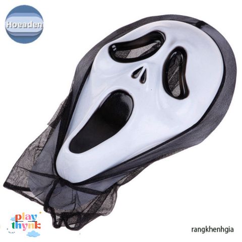 Mặt Nạ Halloween Ma Quái Ghost Face Hoeaden - Trang Phục Máu Rùng Rợn Cho Tiệc Tùng, Lễ Hội Vui Nhộn