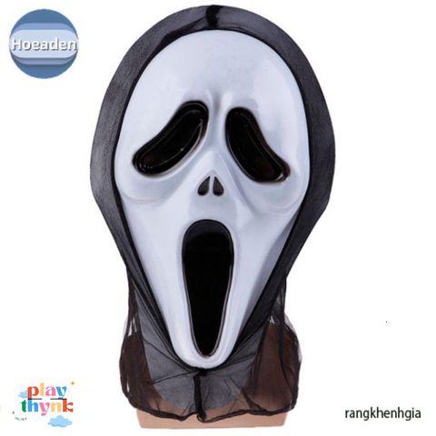 Mặt Nạ Halloween Ma Quái Ghost Face Hoeaden - Trang Phục Máu Rùng Rợn Cho Tiệc Tùng, Lễ Hội Vui Nhộn