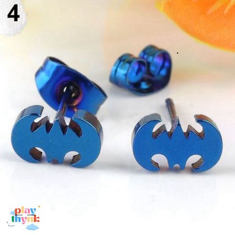 Khuyên Tai Hình Dơi Punk - Khuyên Tai Thời Trang Bằng Thép Không Gỉ Unisex, Phong Cách Năng Động cho Tiệc Tùng và Hàng Ngày