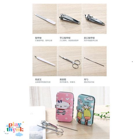 Bộ Dụng Cụ 7 Món Bấm Móng Tay Hoạt Hình Gudetama Dễ Thương - Kit Chăm Sóc Móng An Toàn, Bền Đẹp, Sang Trọng