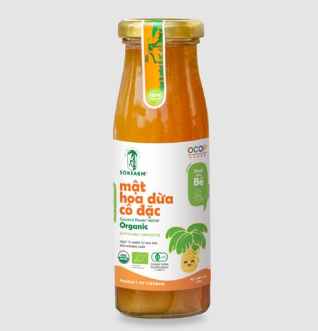Mật Hoa Dừa Cô Đặc Organic Sokfarm 250g - Chất Tạo Ngọt Tự Nhiên Dành Cho Trẻ Nhỏ, Không Chất Bảo Quản, Phù Hợp Ăn Dặm