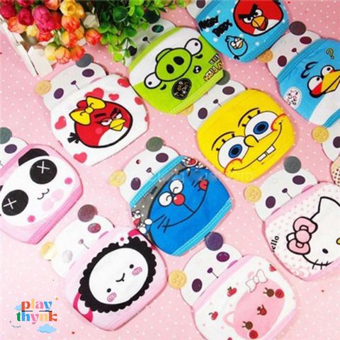 Khẩu Trang Vải 4 Lớp Họa Tiết Hoạt Hình Dễ Thương Cho Trẻ Em - Bảo Vệ Sức Khỏe và Thoải Mái Ngày Hè