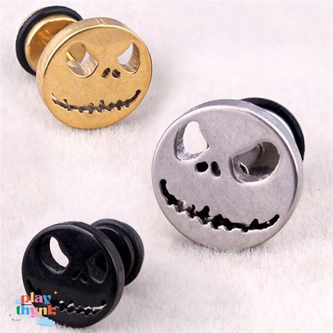 Khuyên tai bí ngô ma quái - Phụ kiện thời trang vàng/ bạc/ đen từ Gudetama - Quà tặng độc đáo cho tín đồ Halloween