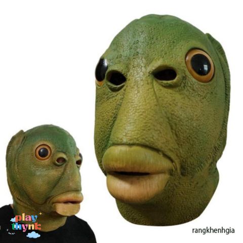 Mặt Nạ Cá Xanh Ngộ Nghĩnh - Phụ Kiện Cosplay Kinh Dị Cho Tiệc Halloween, Lễ Hội Độc Đáo Dành Cho Người Lớn