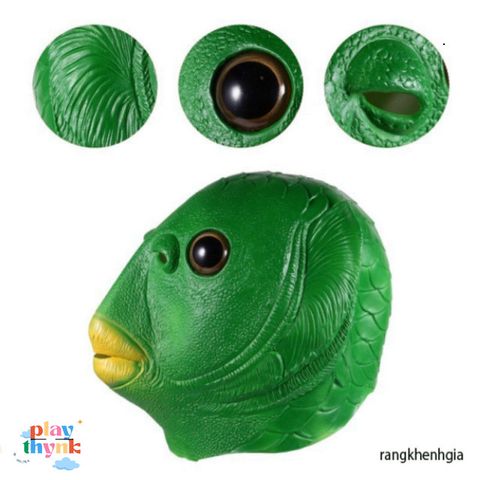 Mặt Nạ Cá Xanh Ngộ Nghĩnh - Phụ Kiện Cosplay Kinh Dị Cho Tiệc Halloween, Lễ Hội Độc Đáo Dành Cho Người Lớn