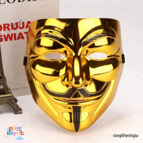 Mặt Nạ Hacker Anonymous Đủ Màu Sắc - Phụ Kiện Hóa Trang Halloween Cá Tính, Độc Đáo, Thú Vị 20x15cm