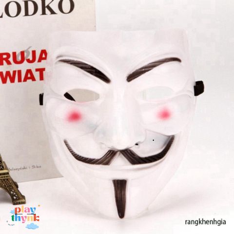 Mặt Nạ Hacker Anonymous Đủ Màu Sắc - Phụ Kiện Hóa Trang Halloween Cá Tính, Độc Đáo, Thú Vị 20x15cm
