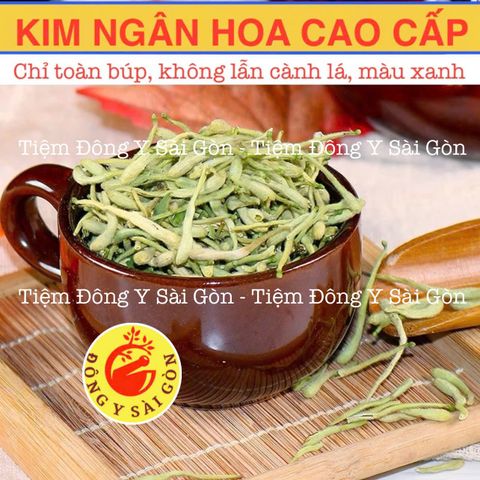 Trà Hoa Kim Ngân - Sản phẩm xuất khẩu 100g, khô, thơm ngon, tốt cho sức khỏe, giải độc, thanh nhiệt, hỗ trợ tiêu hóa.