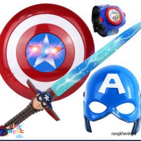 Bộ trang phục hóa trang Đội trưởng Mỹ Captain America cho bé - Siêu anh hùng Avengers, quà tặng lý tưởng cho Halloween và các dịp lễ hội