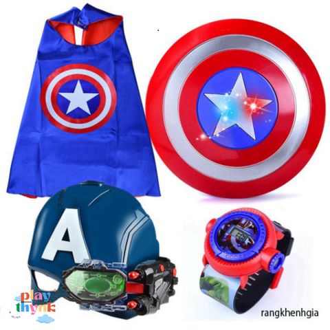 Bộ trang phục hóa trang Đội trưởng Mỹ Captain America cho bé - Siêu anh hùng Avengers, quà tặng lý tưởng cho Halloween và các dịp lễ hội