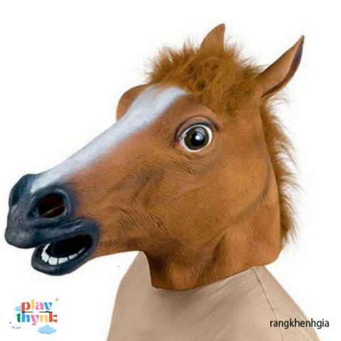 Mặt Nạ Ngựa Cosplay Halloween - Đạo Cụ Thời Trang Silicone Độc Đáo, Phụ Kiện Tiệc Hóa Trang Cho Người Lớn và Trẻ Em