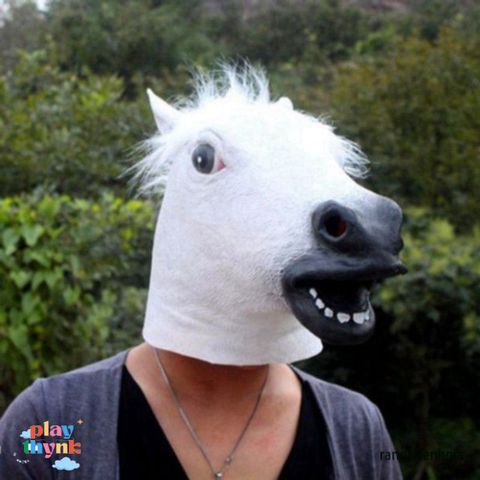 Mặt Nạ Ngựa Cosplay Halloween - Đạo Cụ Thời Trang Silicone Độc Đáo, Phụ Kiện Tiệc Hóa Trang Cho Người Lớn và Trẻ Em