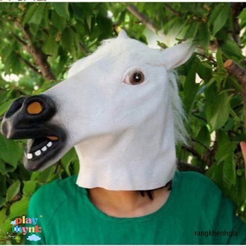 Mặt Nạ Ngựa Cosplay Halloween - Đạo Cụ Thời Trang Silicone Độc Đáo, Phụ Kiện Tiệc Hóa Trang Cho Người Lớn và Trẻ Em