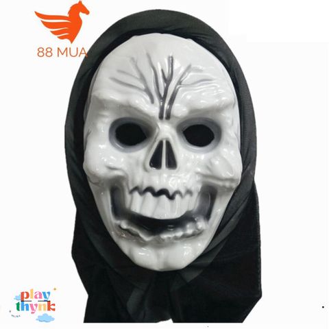 Mặt Nạ Halloween Scream US04052 - Hóa Trang Đen Trắng Cho Lễ Hội, Thể Hiện Phong Cách Sát Nhân Giấu Mặt