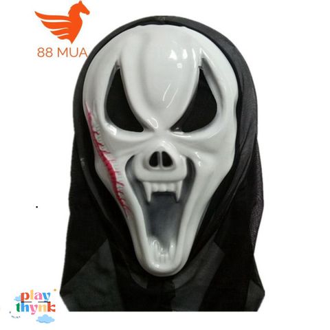 Mặt Nạ Halloween Scream US04052 - Hóa Trang Đen Trắng Cho Lễ Hội, Thể Hiện Phong Cách Sát Nhân Giấu Mặt
