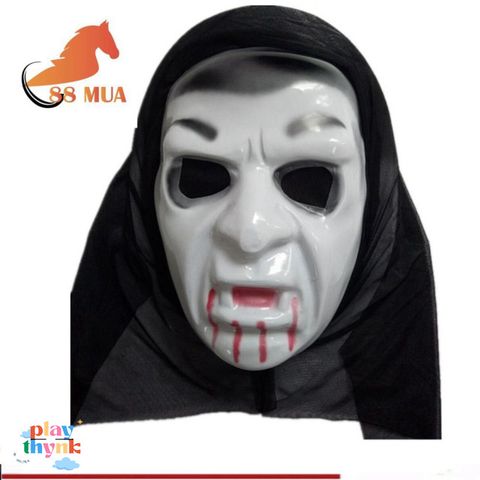 Mặt Nạ Halloween Scream US04052 - Hóa Trang Đen Trắng Cho Lễ Hội, Thể Hiện Phong Cách Sát Nhân Giấu Mặt