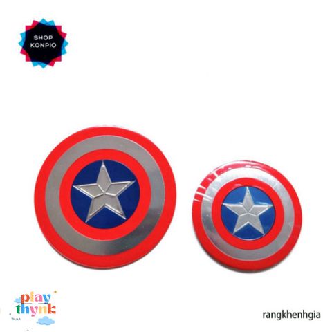 Bảng Nhãn Nhôm Hình Khiên Captain America - Phụ Kiện Văn Phòng Cho Fan Marvel, Nhiều Kích Thước, Dán Chắc Chắn