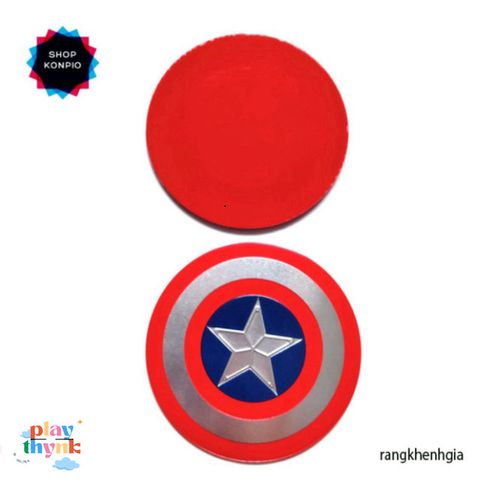 Bảng Nhãn Nhôm Hình Khiên Captain America - Phụ Kiện Văn Phòng Cho Fan Marvel, Nhiều Kích Thước, Dán Chắc Chắn