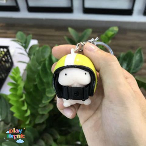 Móc Khóa Bé Ciu Silicone Đeo Mũ Bảo Hiểm - Phụ Kiện Dễ Thương Trang Trí Chìa Khóa, Túi Xách