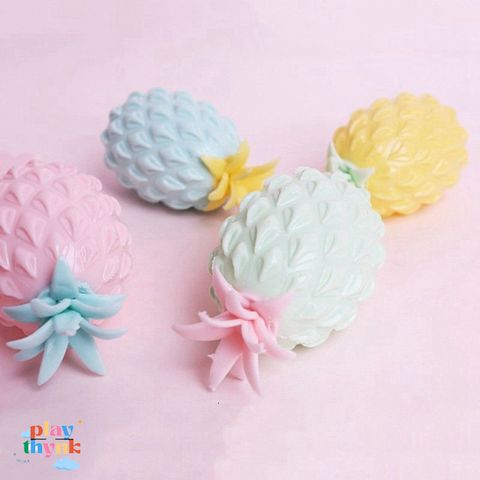 Quả Dứa Xoa Bóp Kawaii - Đồ Chơi Giải Tỏa Stress, Quà Tặng Hài Hước, Squeeze Toy Màu Sắc Tươi Sáng 11x8cm