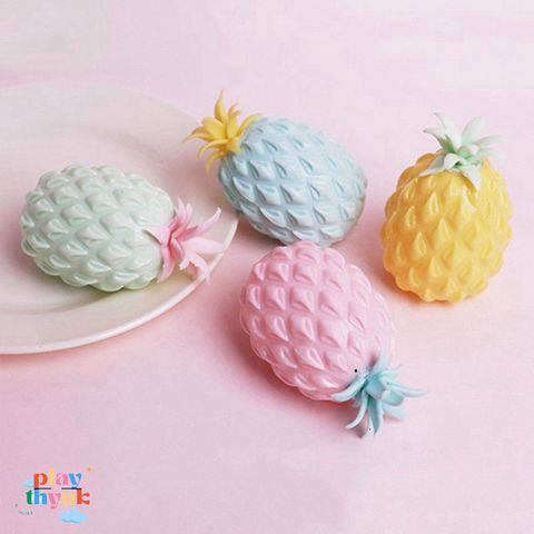 Quả Dứa Xoa Bóp Kawaii - Đồ Chơi Giải Tỏa Stress, Quà Tặng Hài Hước, Squeeze Toy Màu Sắc Tươi Sáng 11x8cm