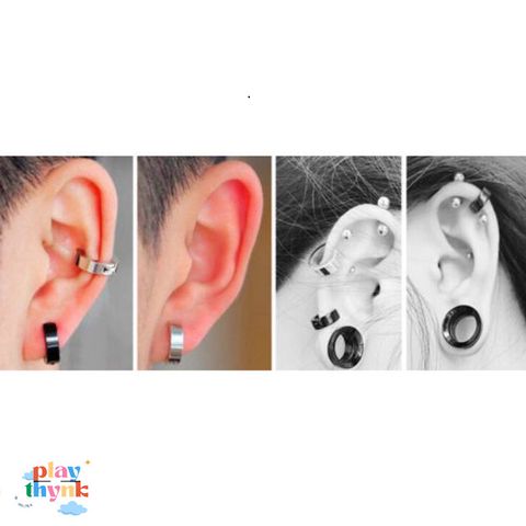 Khuyên Tai Nam Thời Trang Kẹp Vành Titan Thép Không Gỉ - Phụ Kiện Độc Đáo cho Outfit Thời Thượng
