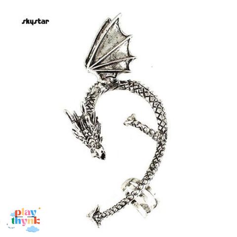 Khuyên Tai Ear Cuff Hình Rồng Gothic - Trang Sức Vintage Độc Đáo Cho Phụ Nữ, Không Cần Xỏ Lỗ, Thời Trang Punk