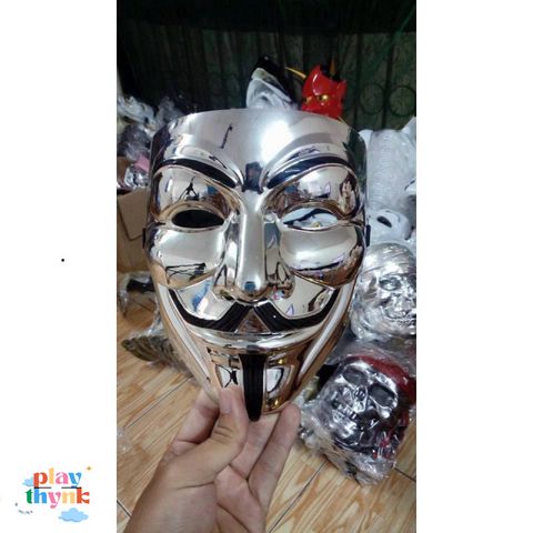 Mặt Nạ Hacker Anonymous - Guy Fawkes Mask Đèn LED 7 Màu - Quà Tặng Fan Phim V for Vendetta