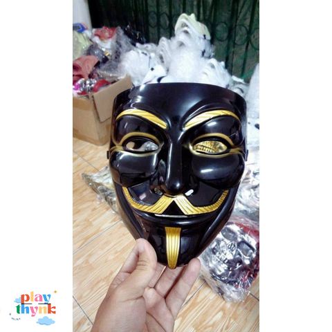 Mặt Nạ Hacker Anonymous - Guy Fawkes Mask Đèn LED 7 Màu - Quà Tặng Fan Phim V for Vendetta